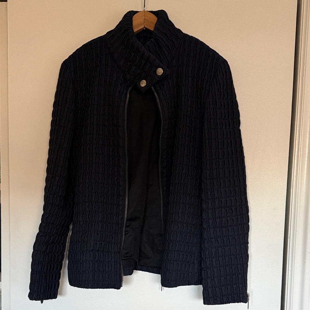 Escada Sport Women’s Dark Blue Quilted Zip-Up Sweater